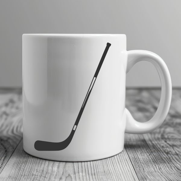 A detailed illustration of a hockey stick and puck in mid-action, suitable for vector art and digital design projects.