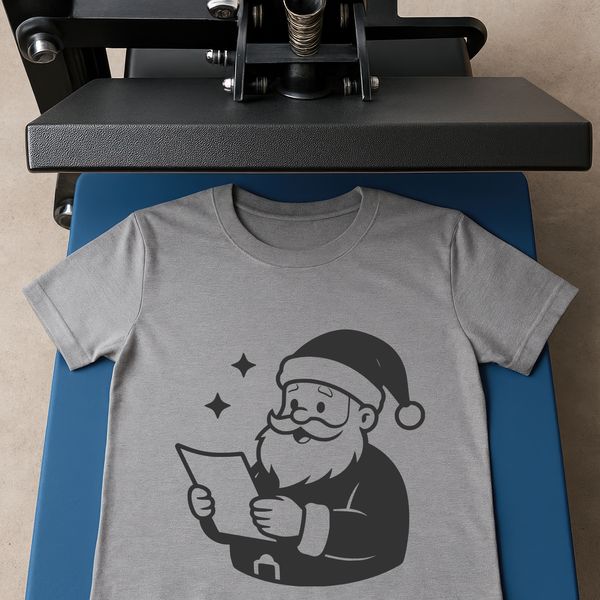 A digital illustration of Santa Claus in traditional holiday attire.