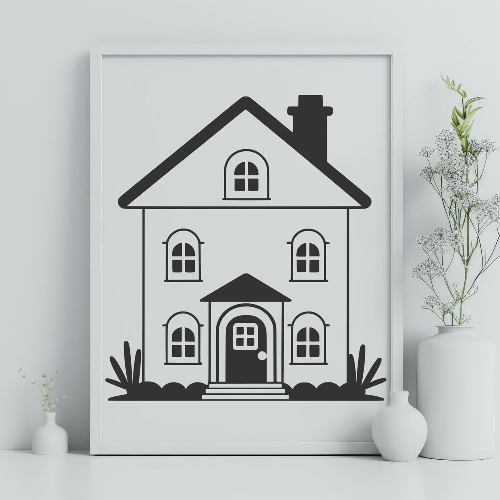 Classic Home Illustration Illustration of a classic single-family home with a simple design suitable for vector art projects.