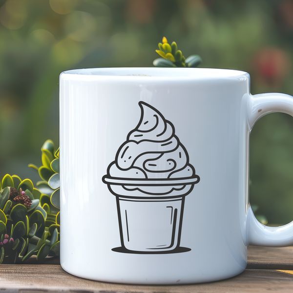 Delicious Vector Ice Cream Illustration An isolated vector design of a scoop of ice cream with creamy texture.