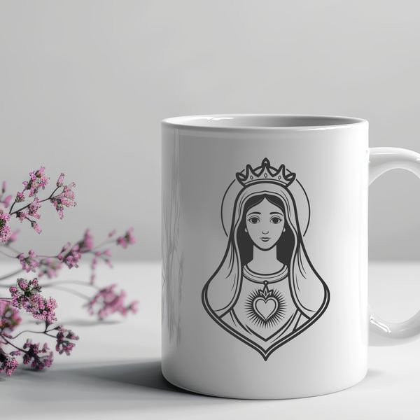 Beautiful Stylized Immaculate Heart Design A stylized illustration of the Immaculate Heart, suitable for use in religious designs.