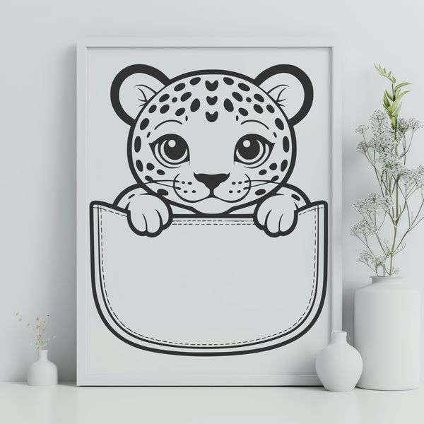 A large predatory mammal with distinctive spots peeking out from behind foliage.