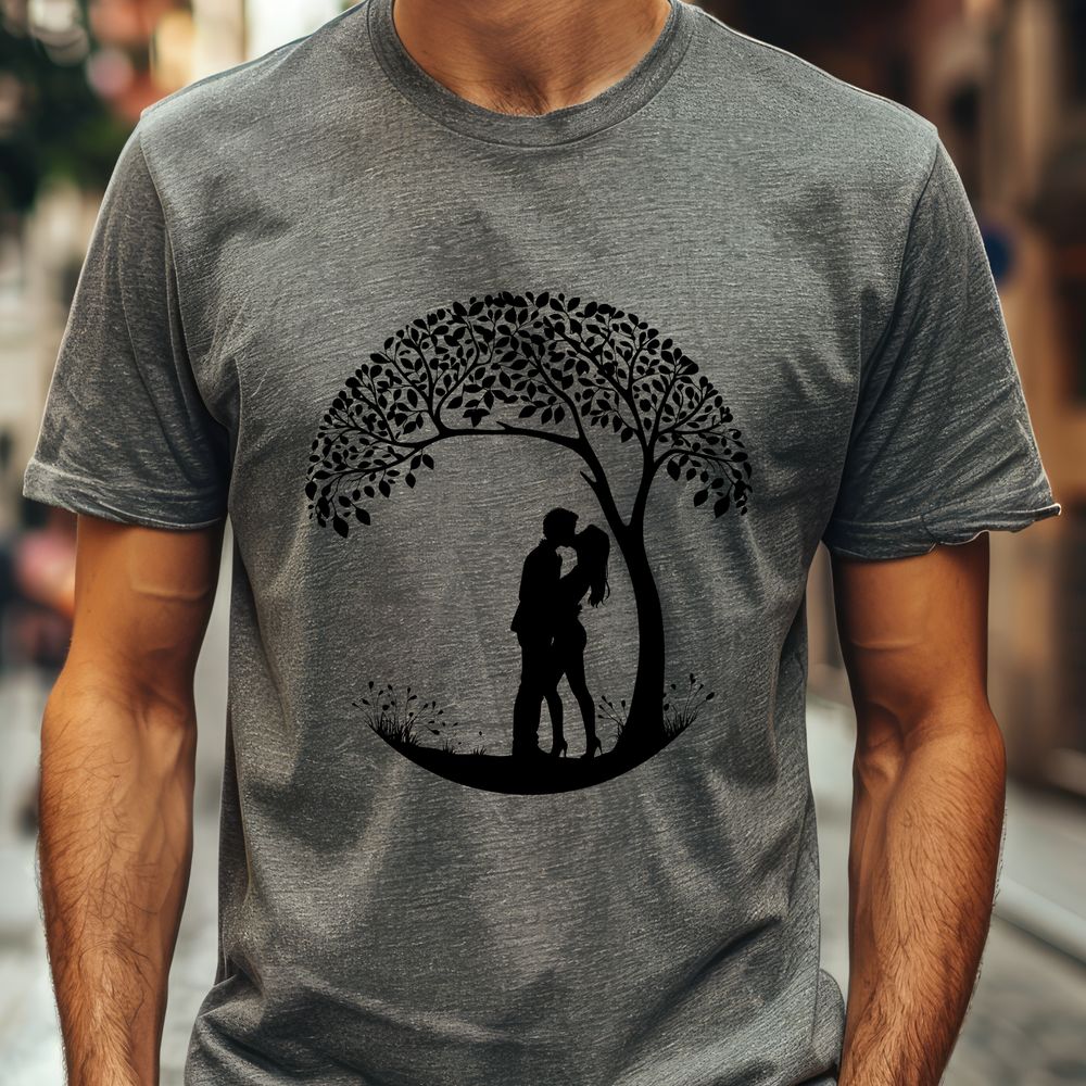 Interconnected Love Tree Icon A stylized illustration of a tree with intertwined branches, symbolizing the connection and love between two people.