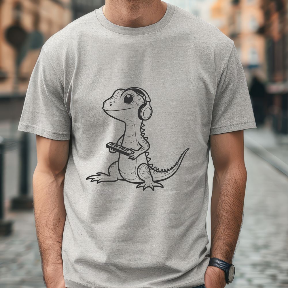 Green Lizard Vector Art A green, scaly lizard sitting on a rock, suitable for use as vector art in designs.