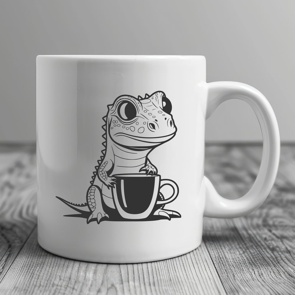 Colorful Lizard Vector A green scaly reptile with a long tail sitting on a rock.