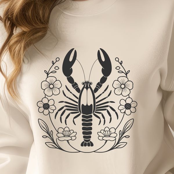 A digital representation of a lobster, commonly found in coastal waters.