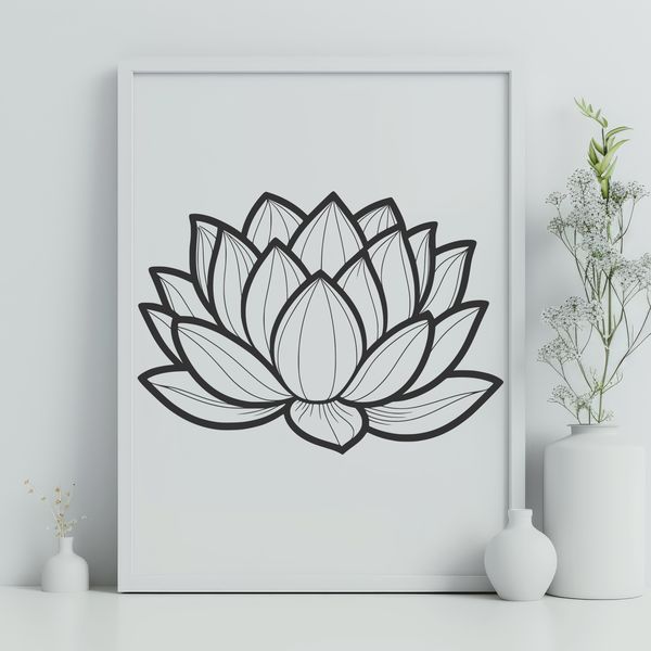 Minimalist Floral Design SVG A stylized illustration of the lotus flower in a simplified design.