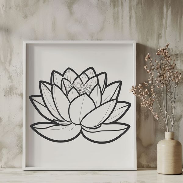 Ornate Lotus Illustration An ornate vector rendering of the lotus plant, suitable for use as clip art or design element.