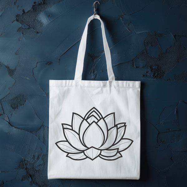 Delicate Lotus Blooms in Elegant Design A vector design representation of the lotus plant, its delicate petals unfolding from a central axis.