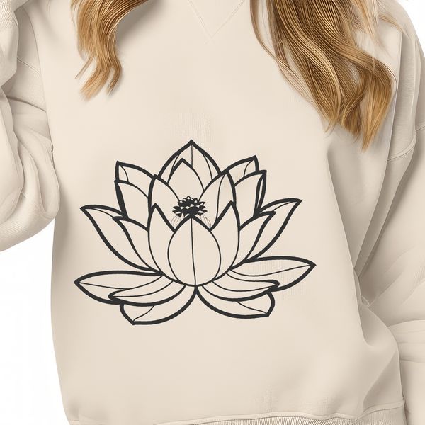 A detailed illustration of a lotus flower, a symbol often associated with various cultures and religions.