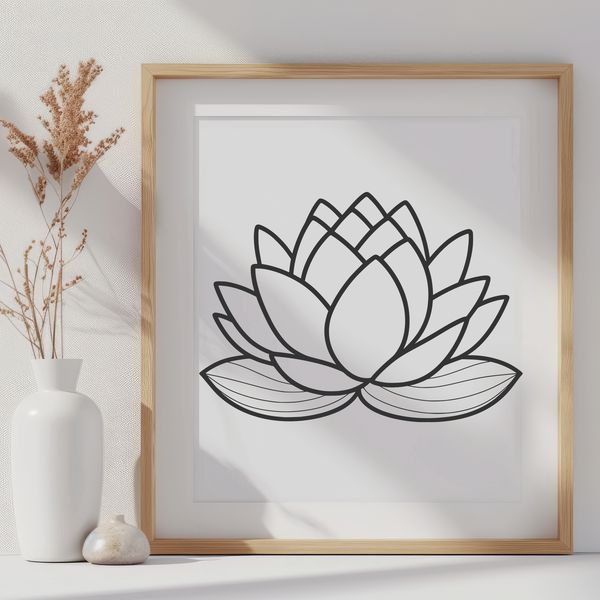 Elegant Floral Symbolism A stylized illustration of a lotus flower in vector format.