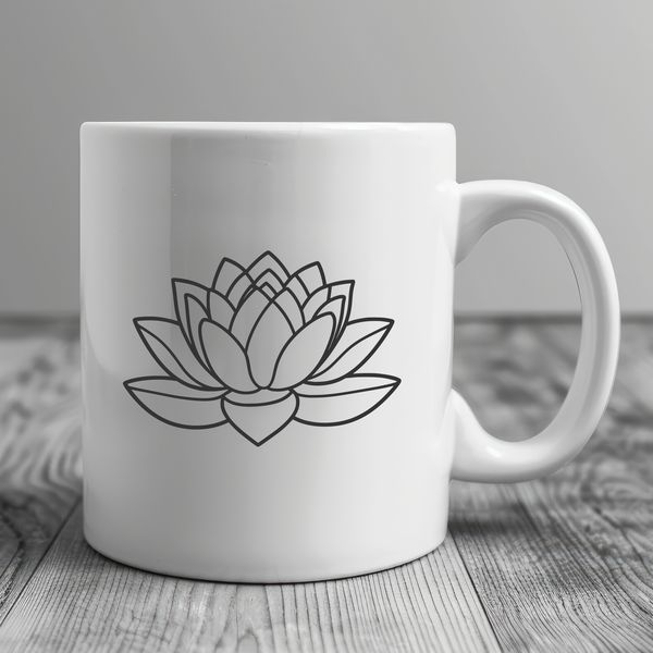 Sacred Lotus Illustration A stylized illustration of the sacred lotus flower, often associated with Buddhist and Hindu symbolism.