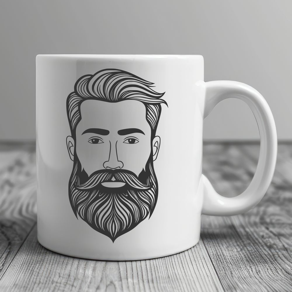 Bearded Male Vector Illustration A stylized illustration of a man with a beard, suitable for vector design projects.