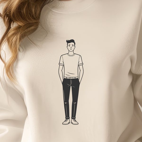 Free Clip Art Vector Man A male silhouette in SVG format, suitable for digital cutting machines like Cricut.