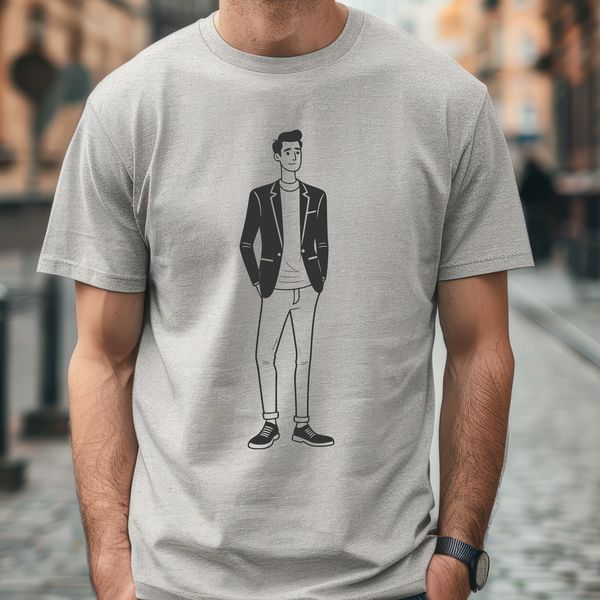 Digital Male Illustration in Vector Format A digital illustration of a man created using vector art.