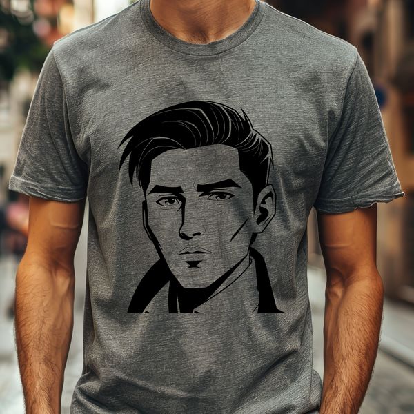 A stylish male figure designed as a vector graphic. A male silhouette created as a vector graphic.