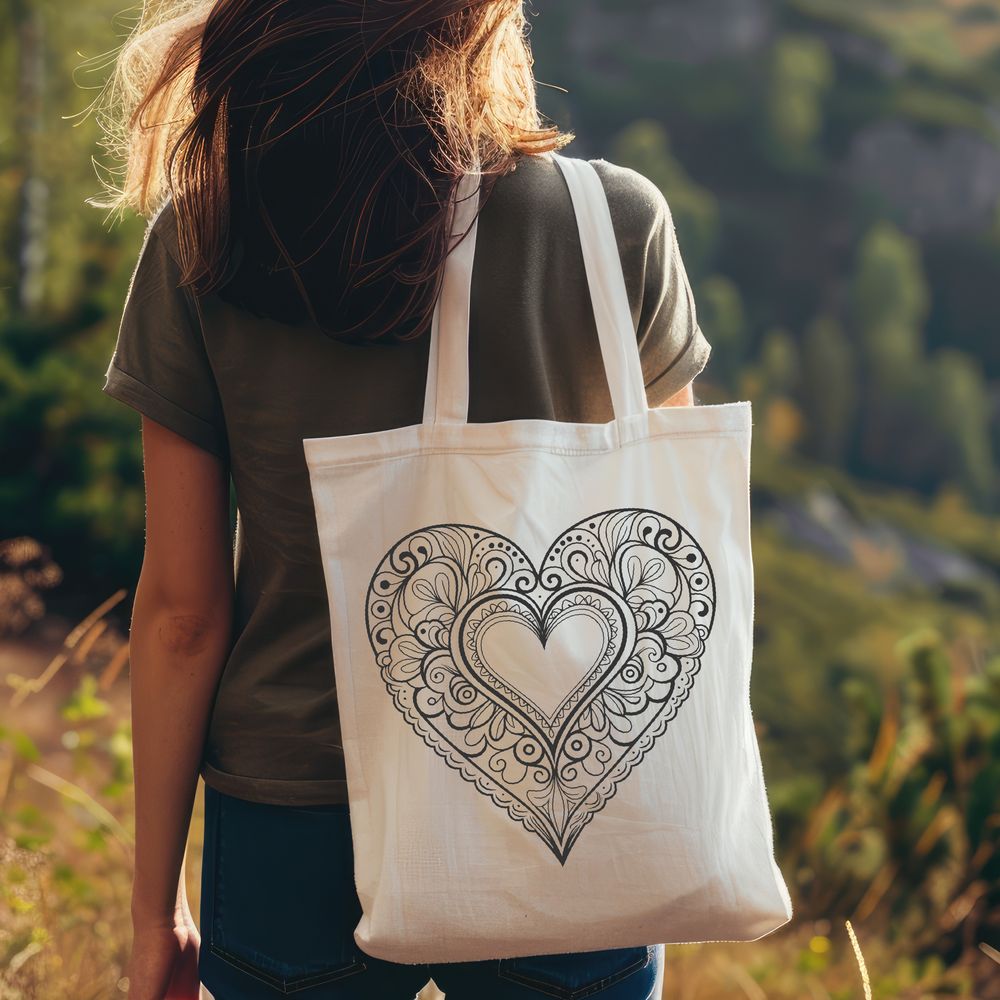 Vibrant Heart Geometry A colorful geometric pattern in the shape of a heart, composed of intricate lines and shapes.