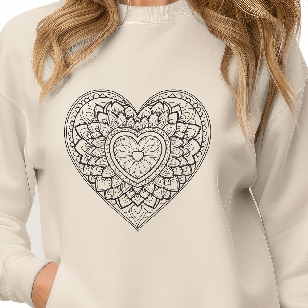 Free Vector Clip Art of a Loving Heart Mandala design featuring a heart shape, suitable for vector art projects.