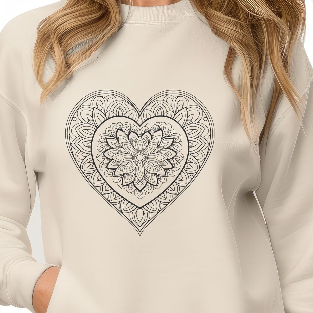 Heart Geometric Design SVG A geometric design featuring an intricate heart motif with symmetrical patterns.
