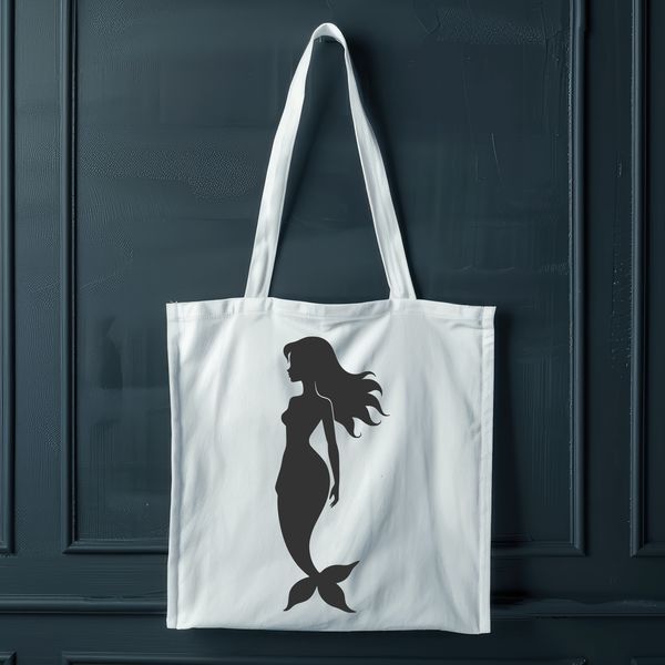 Mermaid Graphic Design Vector Art A stylized illustration of a mythical sea creature with human upper body and fish lower body.