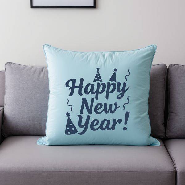 A minimalist illustration of a New Year's theme featuring quotes and graphics.