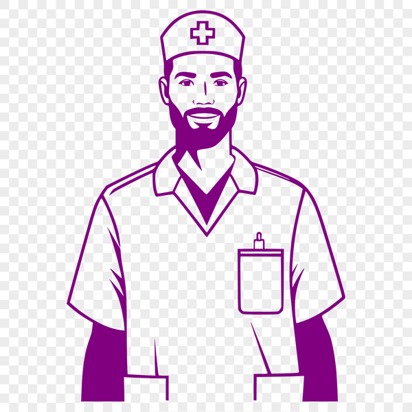 Nursing Professional Icon in Vector Format A vector graphic design of a man in nursing attire, suitable for various applications.