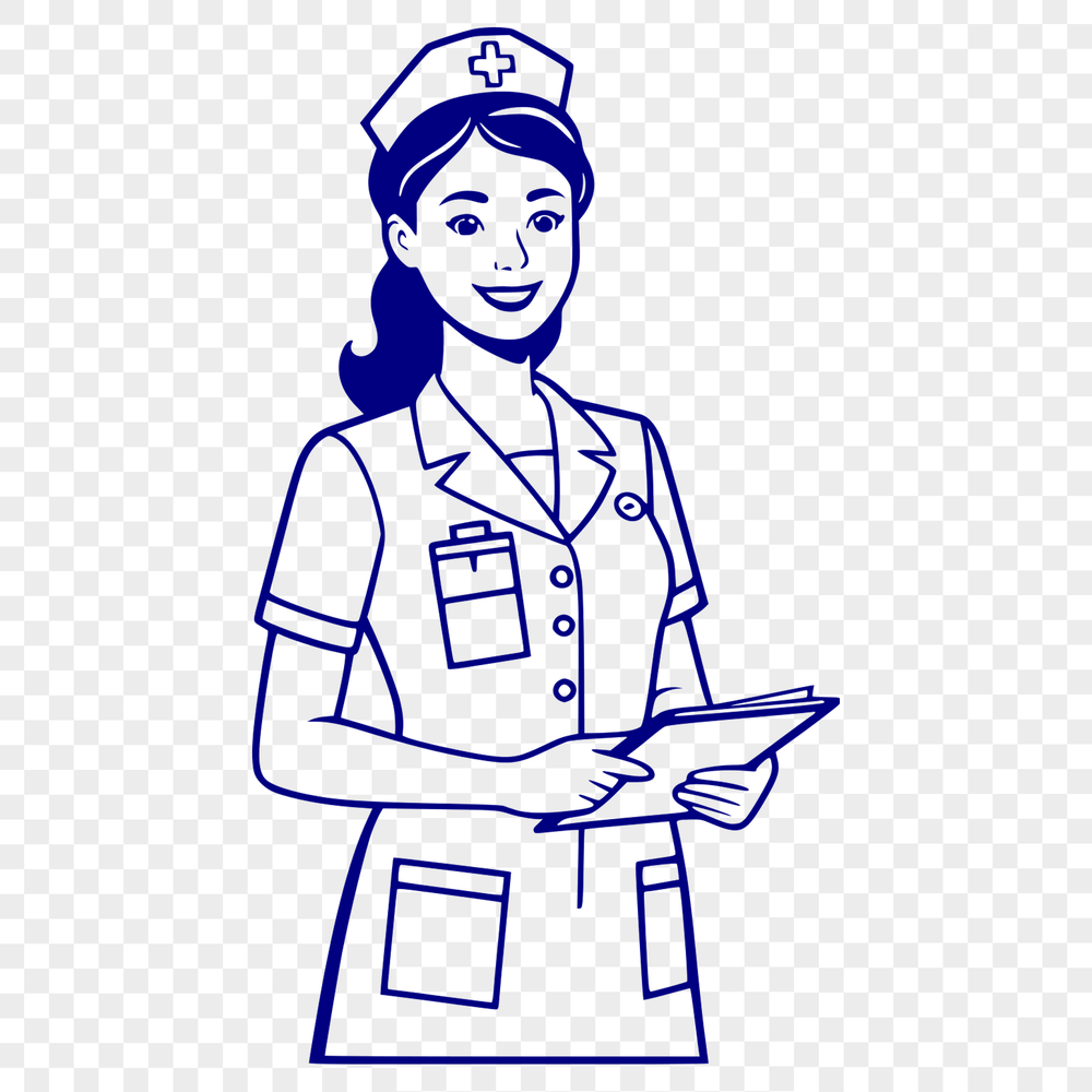 Female nurse in a medical uniform, suitable for vector design projects.