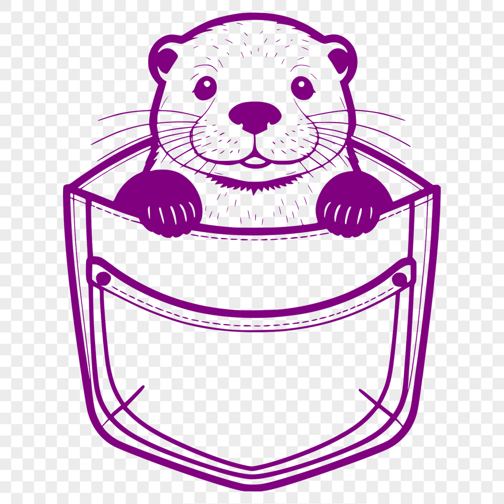 Playful River Dweller Peeking Out A small mammal with a playful expression peeking out from a pocket.