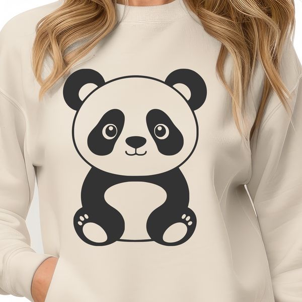 Giant Panda Vector Design A detailed illustration of a wild animal, specifically a giant panda, created as a vector graphic.