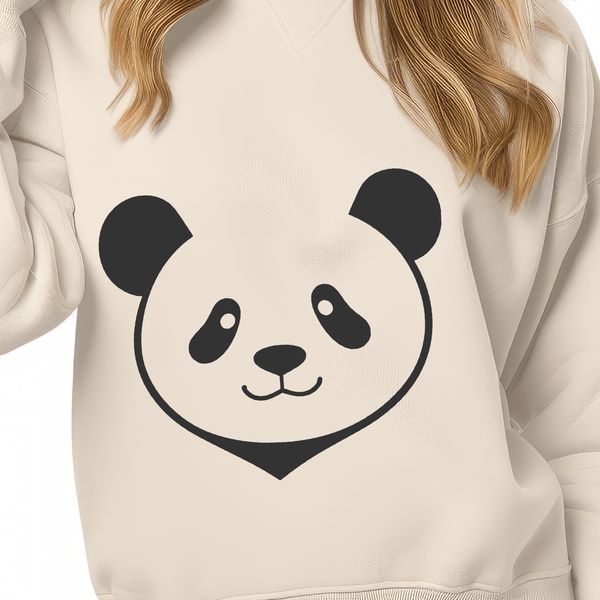 Free Panda Vector Art An outline-style vector graphic of a giant panda in a forest setting, suitable for editing or printing.