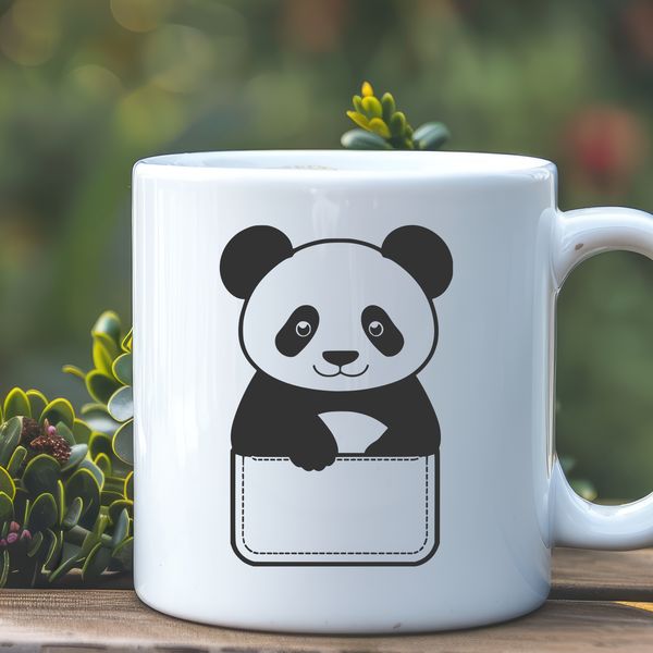 An illustration of a giant panda in its natural habitat.