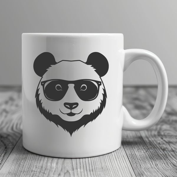 Cute Panda in Cool Shades A cartoon-style illustration of a panda wearing sunglasses, suitable for various creative projects.