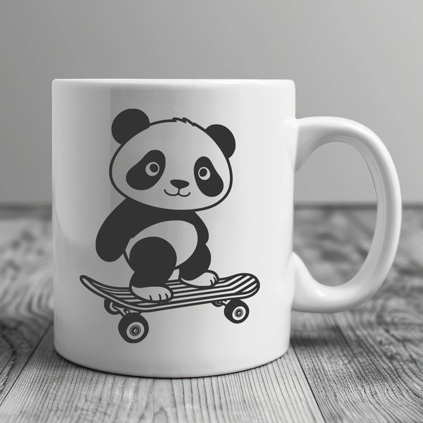 Friendly Panda Illustration for Vector Art A simple illustration of a panda bear, suitable for vector art and cutting machine projects.