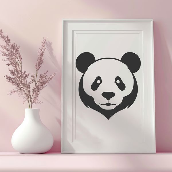 Beautiful Panda Illustration A realistic illustration of a giant panda in a natural habitat.