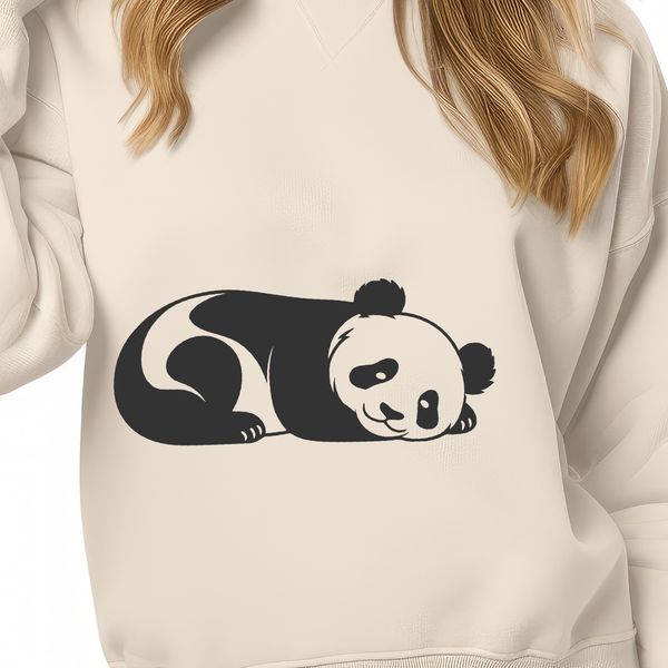 Sleeping Panda SVG Graphic A simple illustration of a sleeping wild animal, specifically a panda, in vector format.