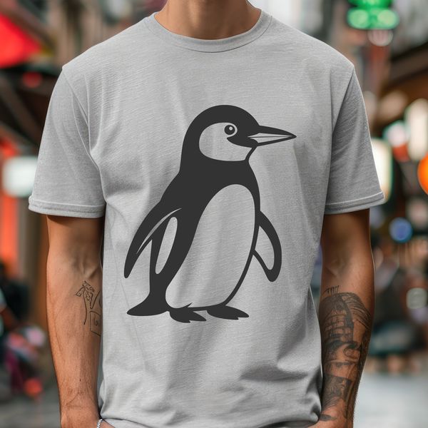 Whimsical Penguin SVG Graphics Vector illustration of a penguin, suitable for digital design and cutting projects.