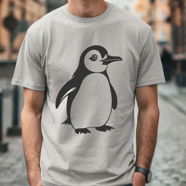 A stylized illustration of a penguin, designed as vector art for digital use.