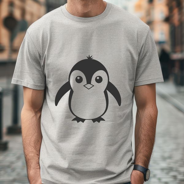 Whimsical Penguin Clip Art Design Free to Download A stylized illustration of a penguin, created as a vector graphic for various digital uses.