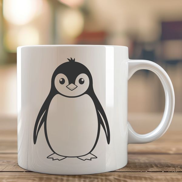 Vector Bird Design PNG Download A simple vector illustration of a penguin animal, suitable for digital design projects.