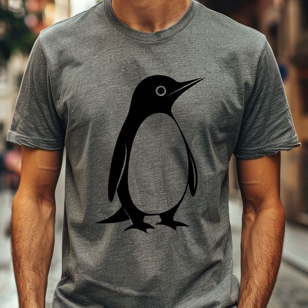 Penguin Silhouette SVG Illustration A digital drawing of a penguin rendered as a scalable graphic element.