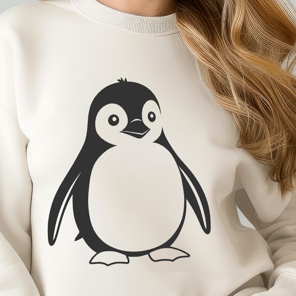 Penguin Illustration Vector Art A simplified illustration of a penguin, suitable for graphic design and craft projects.