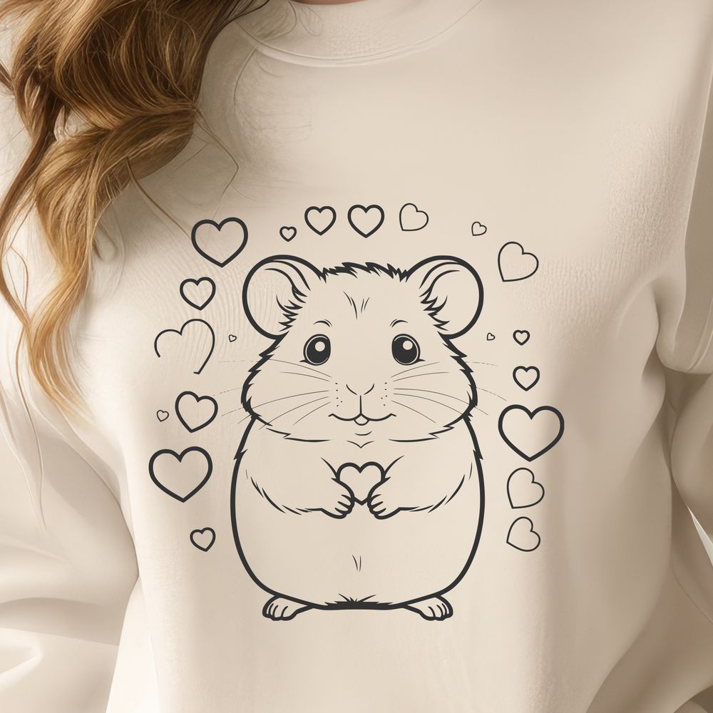 Adorable Hamster Clip Art A small, furry hamster sitting in its cage, used as clip art for various designs.