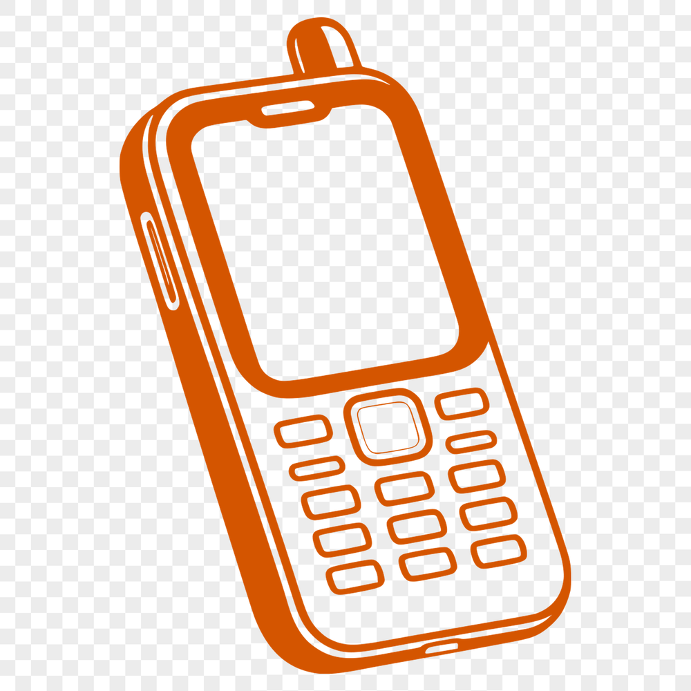 Simple Cell Phone SVG Icon A simple illustration of a modern cell phone with various design elements.