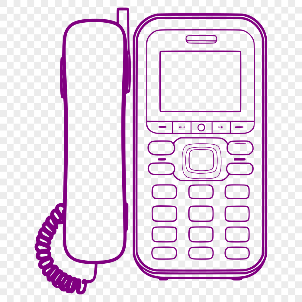 A digital representation of a telephone, suitable for vector art projects.
