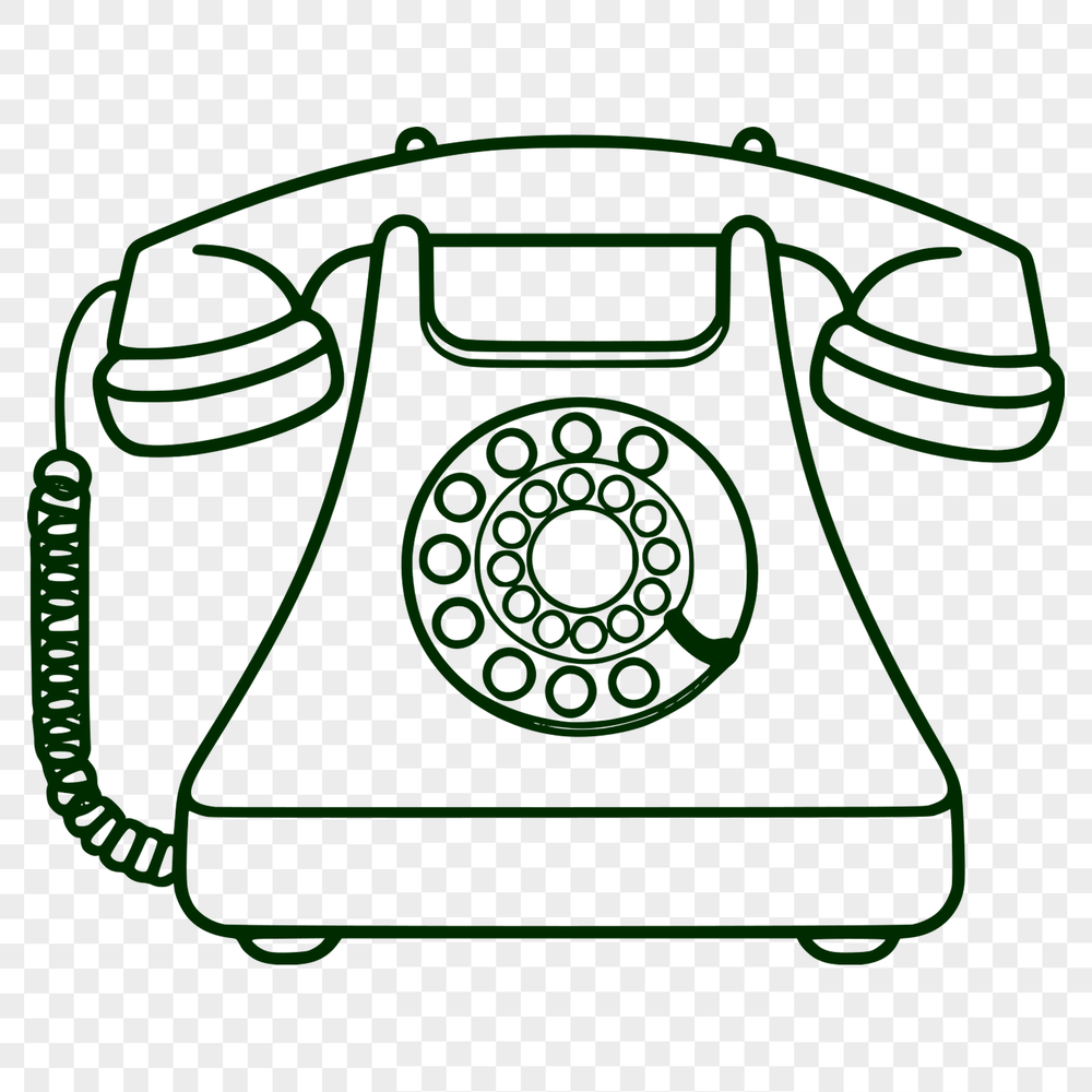 Dial Tone Design Element An SVG design element representing a traditional phone with dial tone buttons and earpiece.