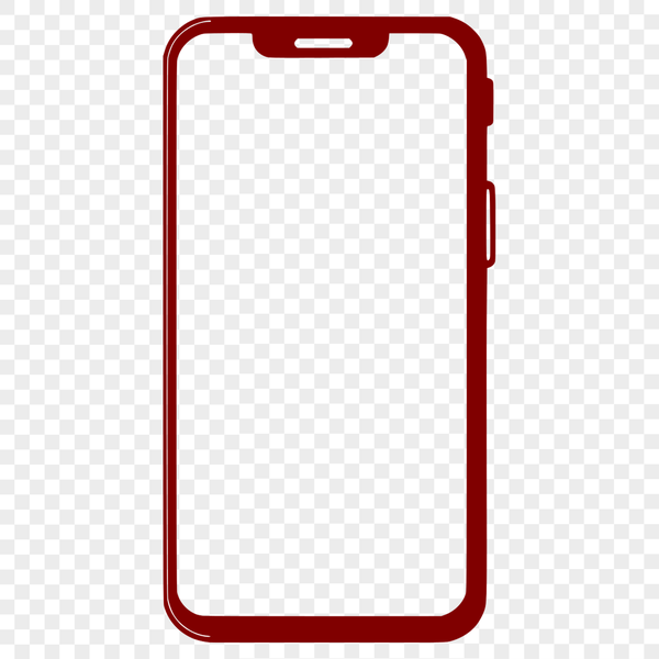 An SVG graphic representation of a contemporary cell phone with minimalist style lines.