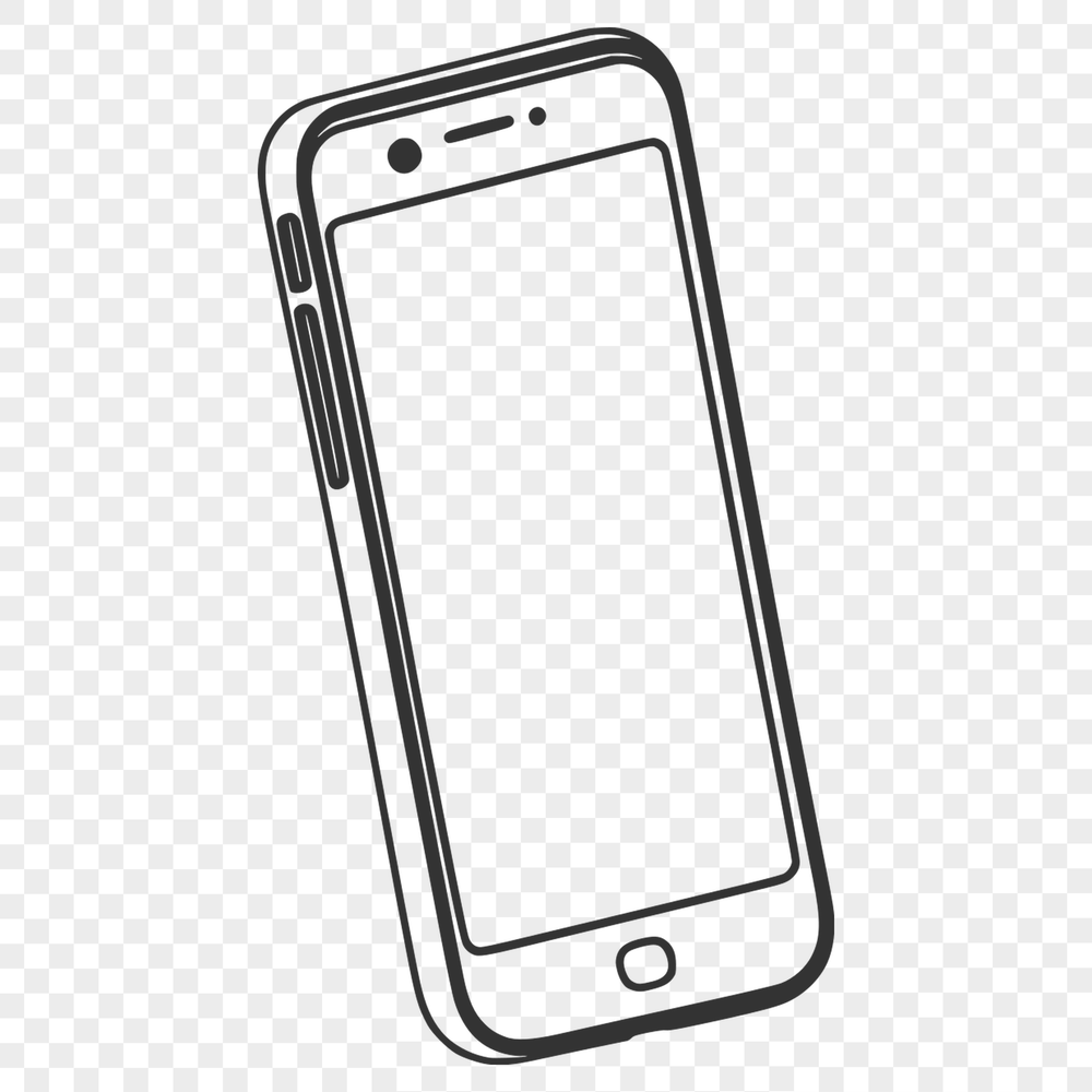 A digital representation of a modern cell phone in vector format.
