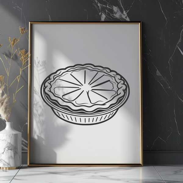 Colorful Pie Clip Art Vector A graphic illustration of a traditional pie with a crust and filling.