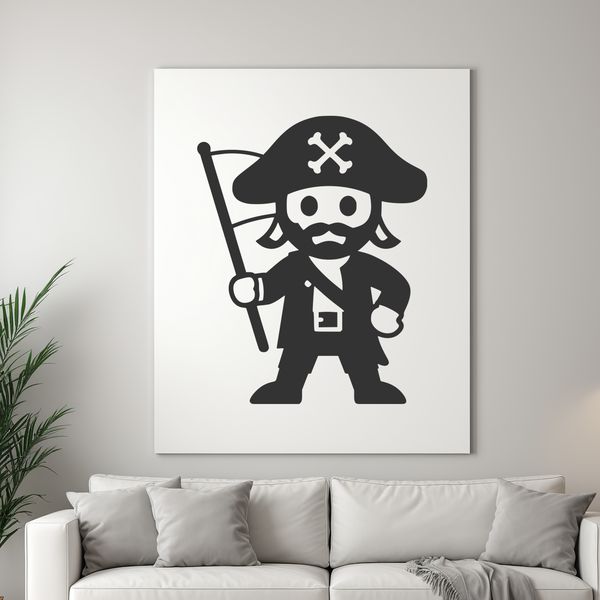 A vector illustration of a pirate in an iconic pose, suitable for various creative projects.