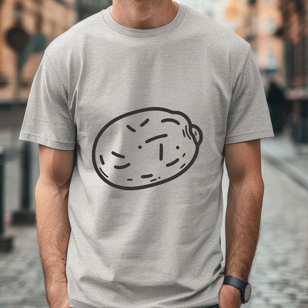Vector illustration of a potato with clean lines and simple design.